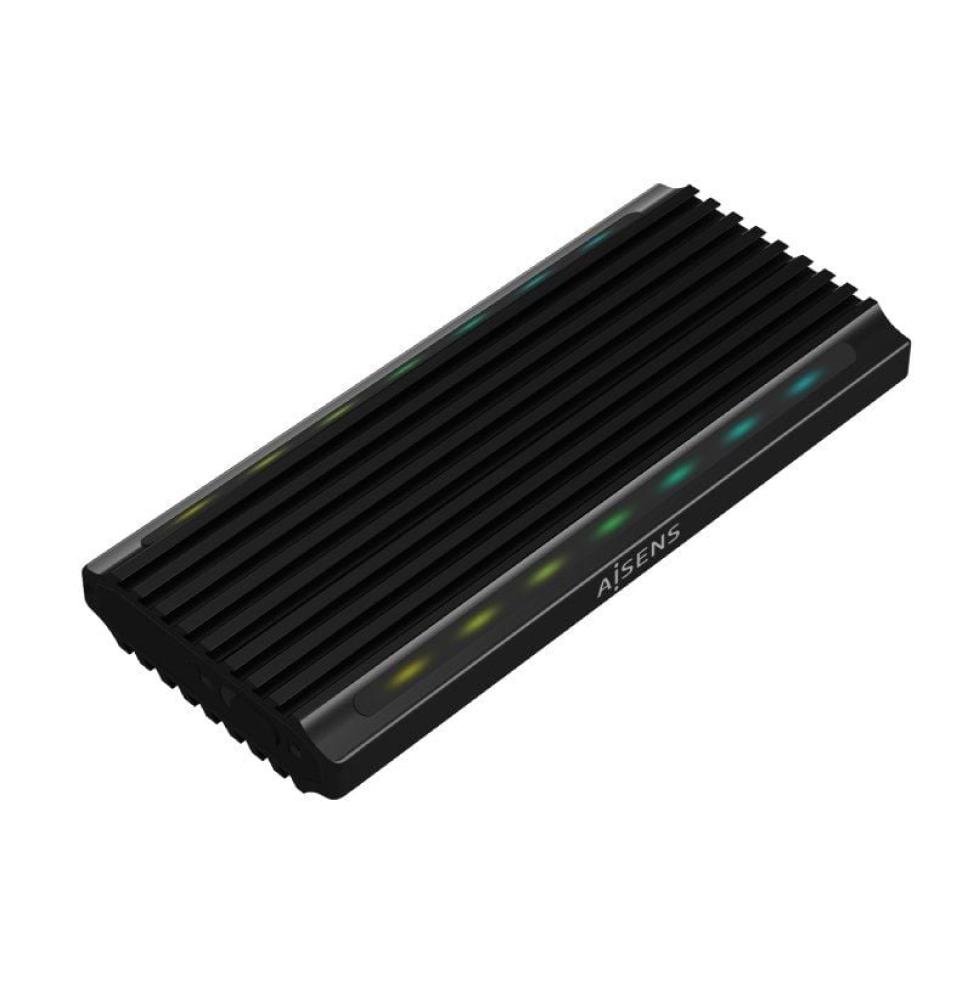 Caja Externa para Disco SSD M.2 SATA/NVMe Aisens ASM2-RGB012B/ USB 3.2/ Sin tornillos