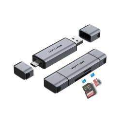 Lector de Tarjetas Externo Vention CLKB0/ USB 3.0 y USB Tipo-C