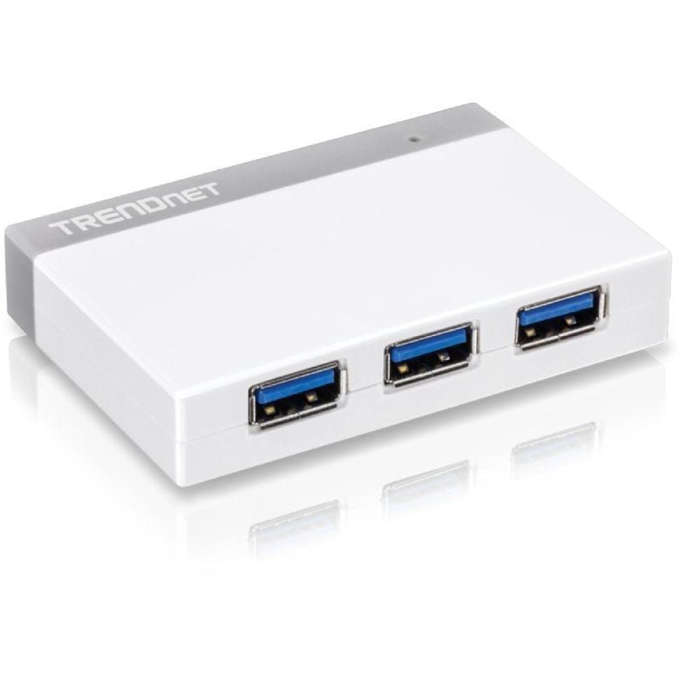 Hub MicroUSB Trendnet TU3-H4/ 4xUSB/ Blanco y Gris