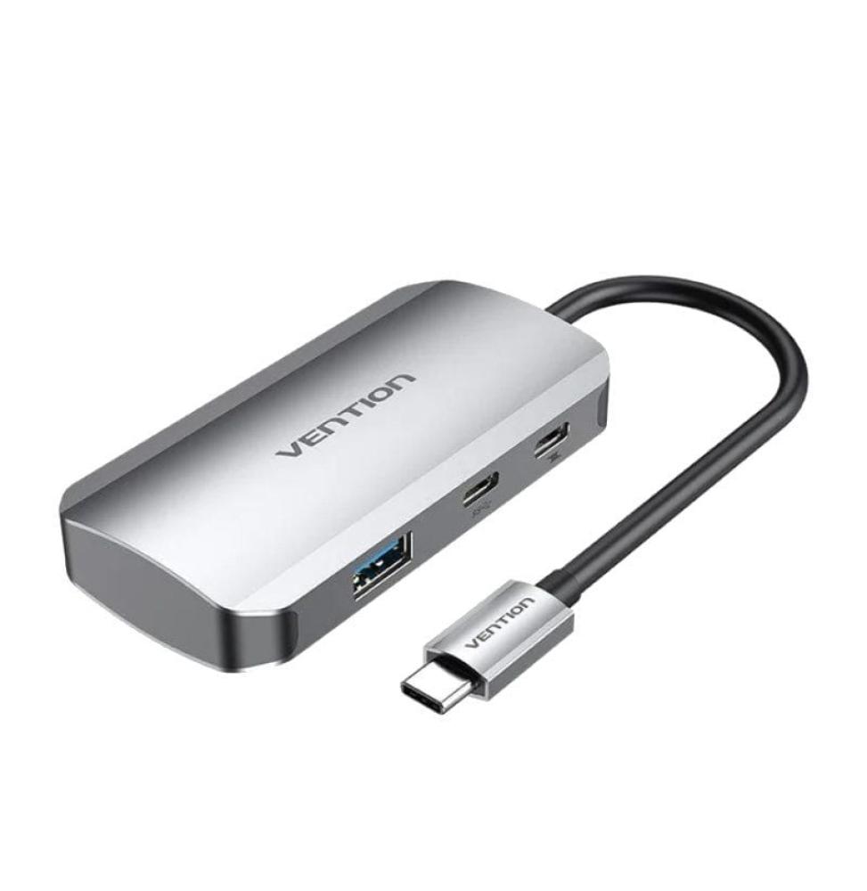 Hub USB Tipo-C Vention TNDHB/ 3xUSB/ 1xUSB Tipo-C/ 1xUSB Tipo-C PD