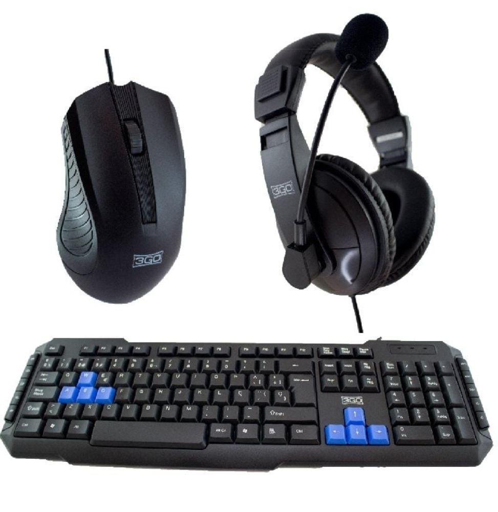 Pack Gaming 3GO COMBODRILEH 2/ Teclado + Ratón + Auriculares