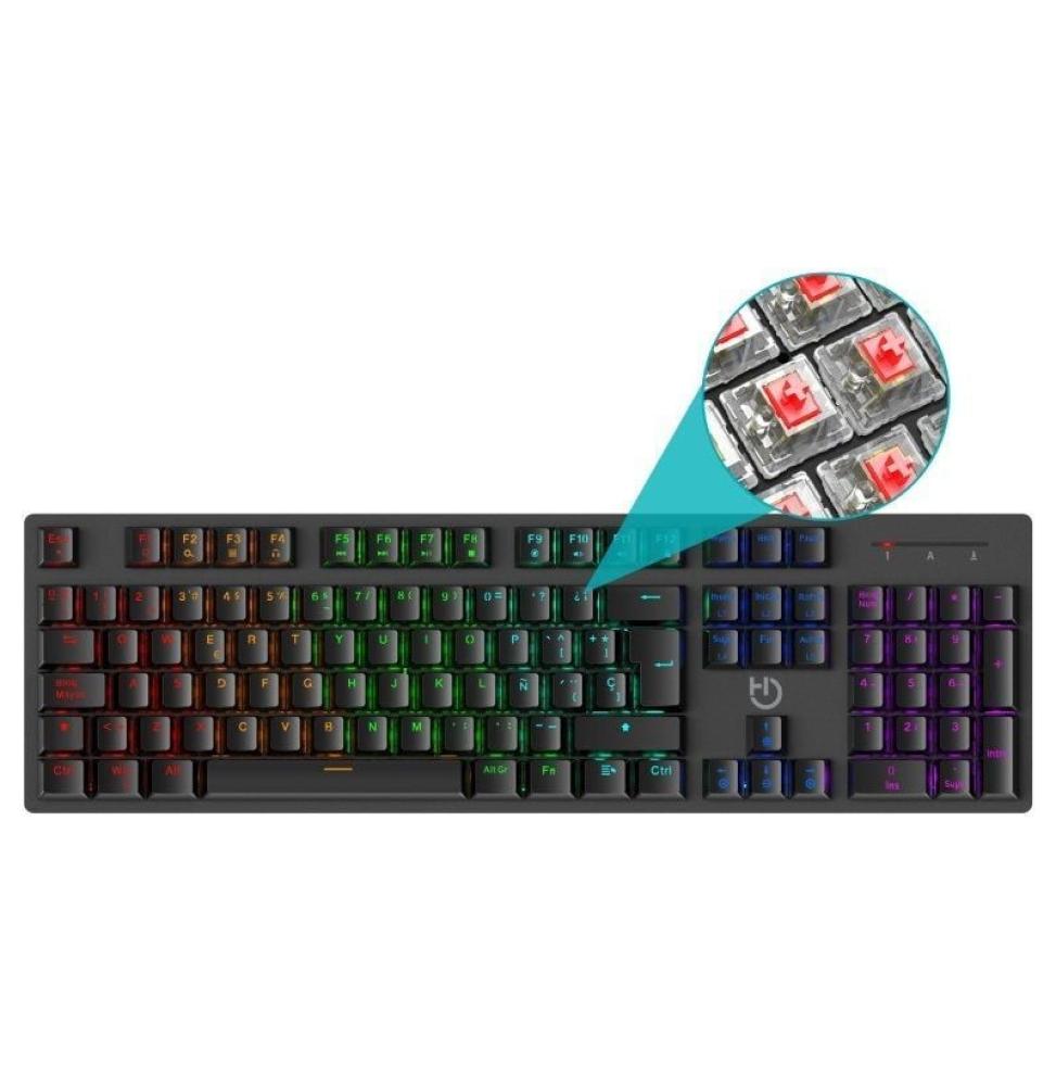 Teclado Gaming Mecánico Hiditec GK400 ARGB/ Switch Rojo