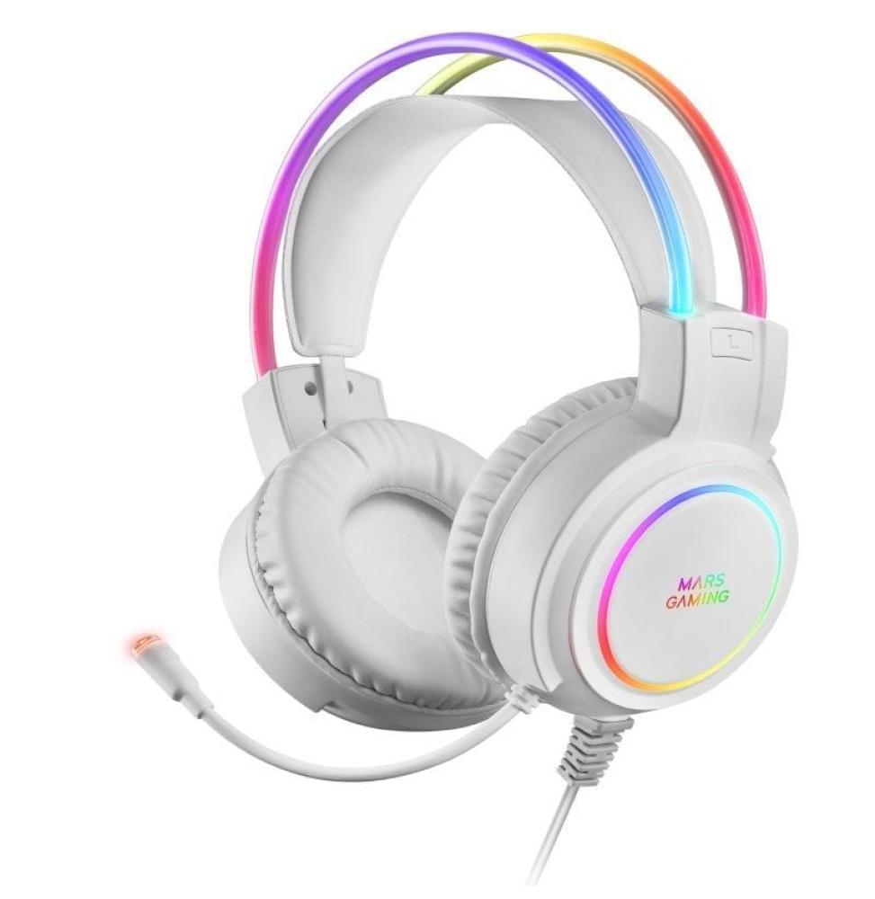 Auriculares Gaming con Micrófono Mars Gaming MHRGB/ Jack 3.5/ Blancos