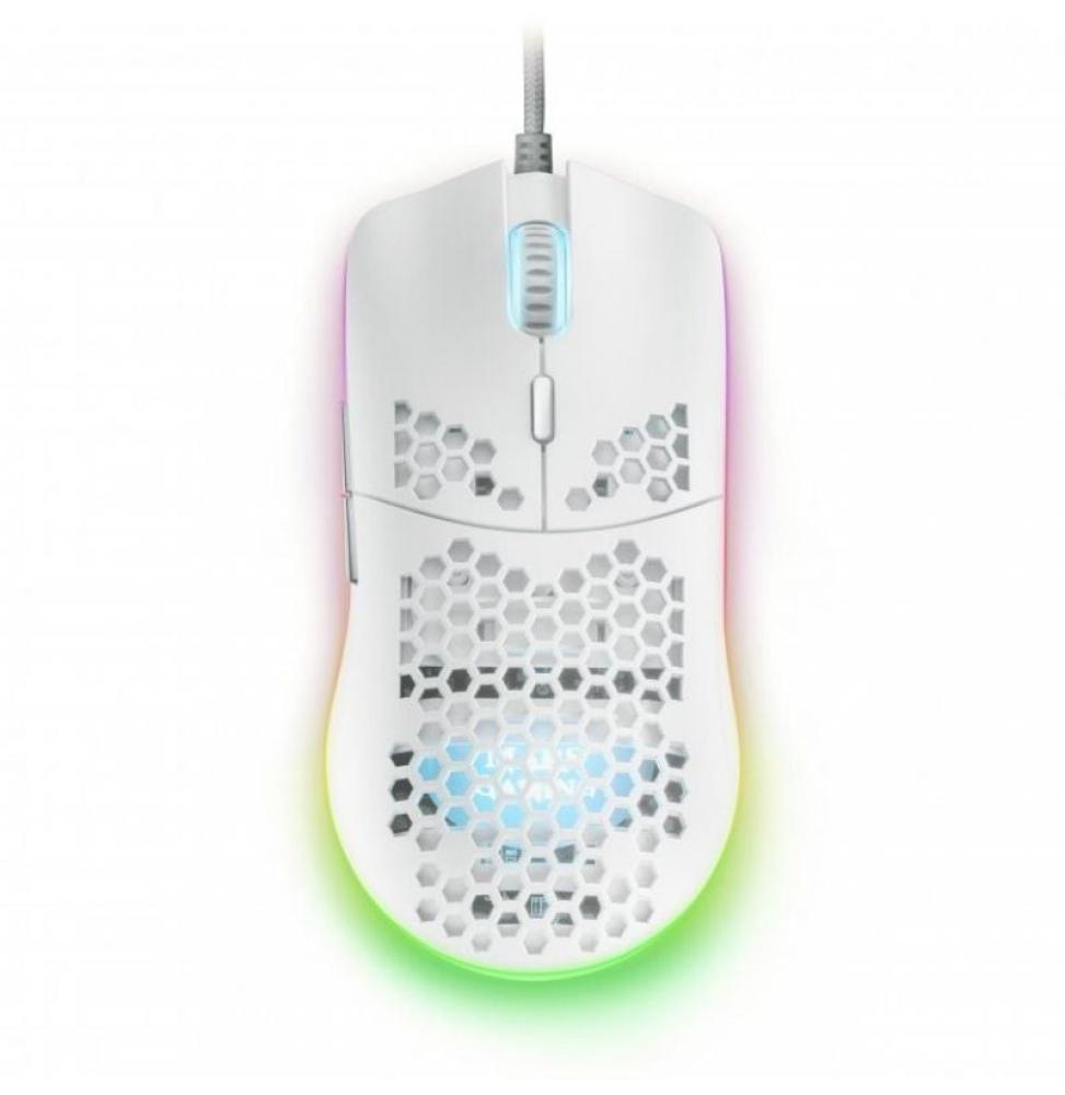 Ratón Gaming Mars Gaming MMAXW/ Hasta 12400DPI/ Blanco