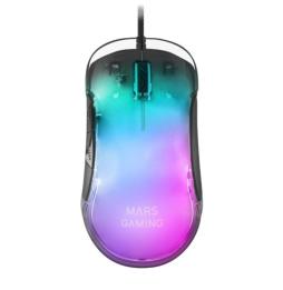 Ratón Gaming Mars Gaming MMGLOW/ Hasta 12800DPI/ Negro