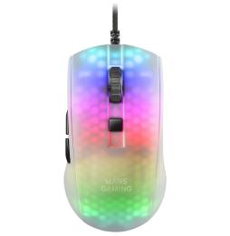 Ratón Gaming Mars Gaming MMRW/ Hasta 12800 DPI/ Blanco