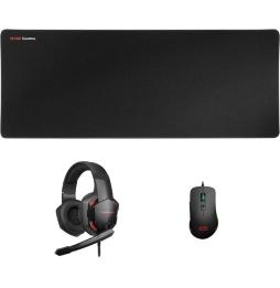 Pack Gaming Mars Gaming MCPPRO/ Alfombrilla + Ratón Óptico + Auriculares con Micrófono