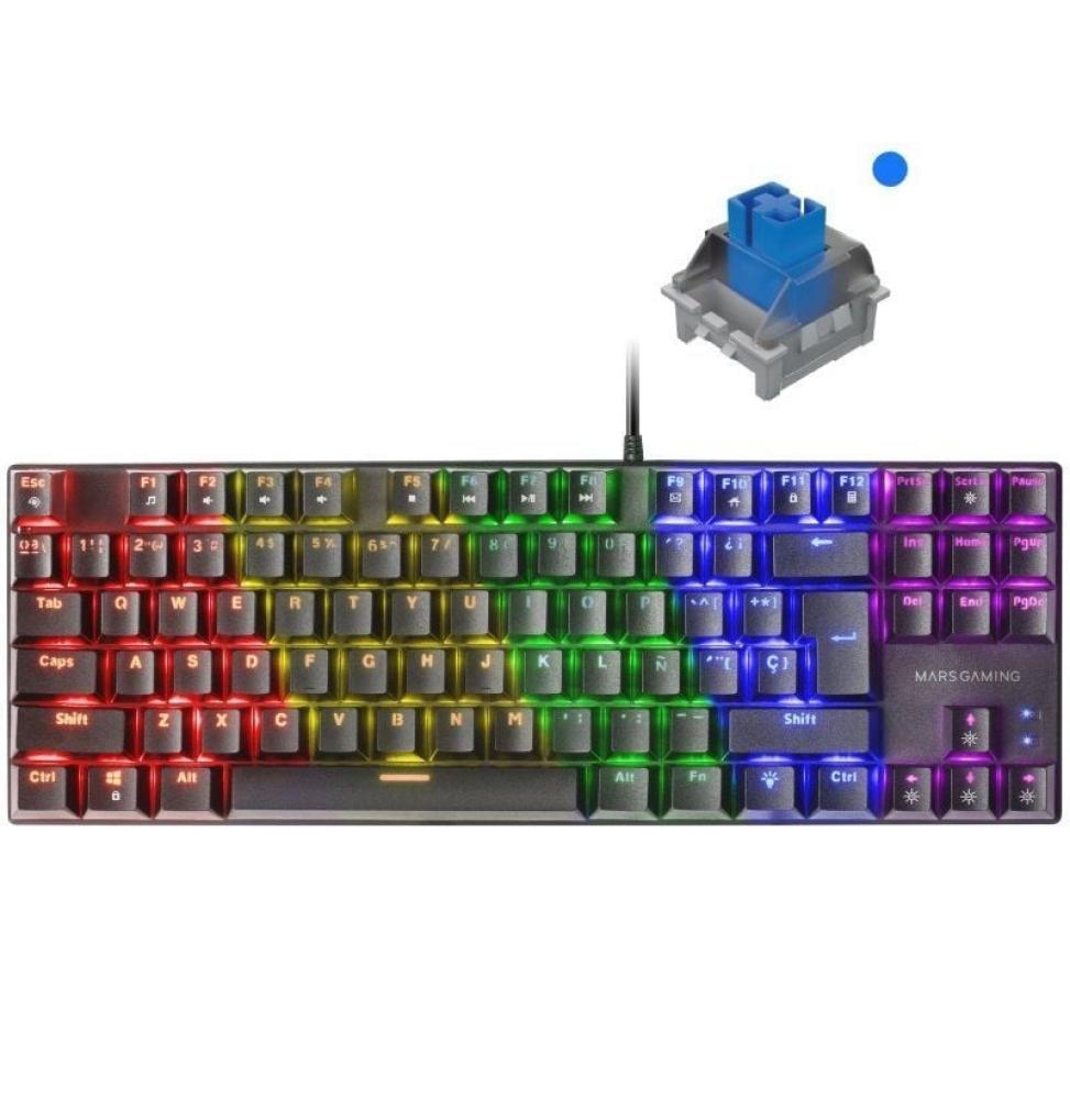 Teclado Gaming Mecánico Mars Gaming MK80BES/ Switch Azul