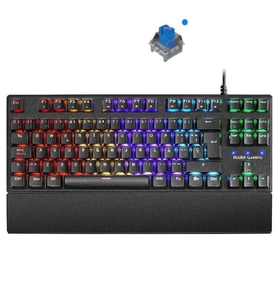 Teclado Gaming Mecánico Mars Gaming MKXTKLBES/ Switch Azul