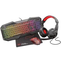 Pack Gaming Trust Gaming GXT 1180RW/ Teclado GXT 830-RW + Ratón GXT 105 + Auriculares + Alfombrilla