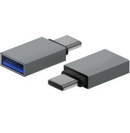 Adaptador USB 3.2 Aisens A108-0718/ USB Hembra - USB Tipo-C Macho/ Gris