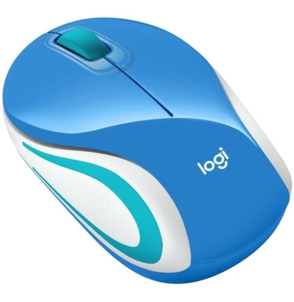 Ratón Mini Inalámbrico Logitech M187/ Hasta 1000 DPI/ Azul