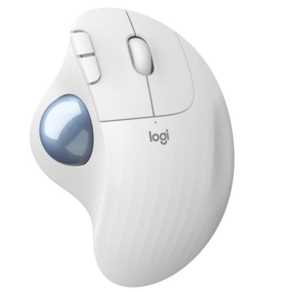 Ratón Trackball Inalámbrico por Bluetooth Logitech ERGO M575/ Hasta 2000 DPI/ Blanco Crudo