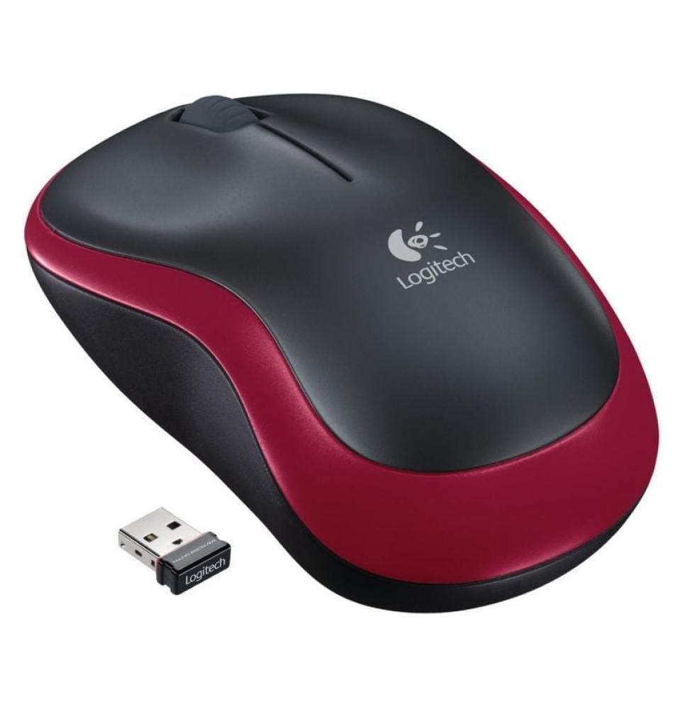 Ratón Inalámbrico Logitech M185/ Hasta 1000 DPI/ Rojo