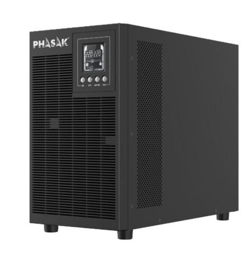 SAI Online Phasak 3000 VA Online LCD/ 3000VA-2700W/ 4 Salidas/ Formato Torre