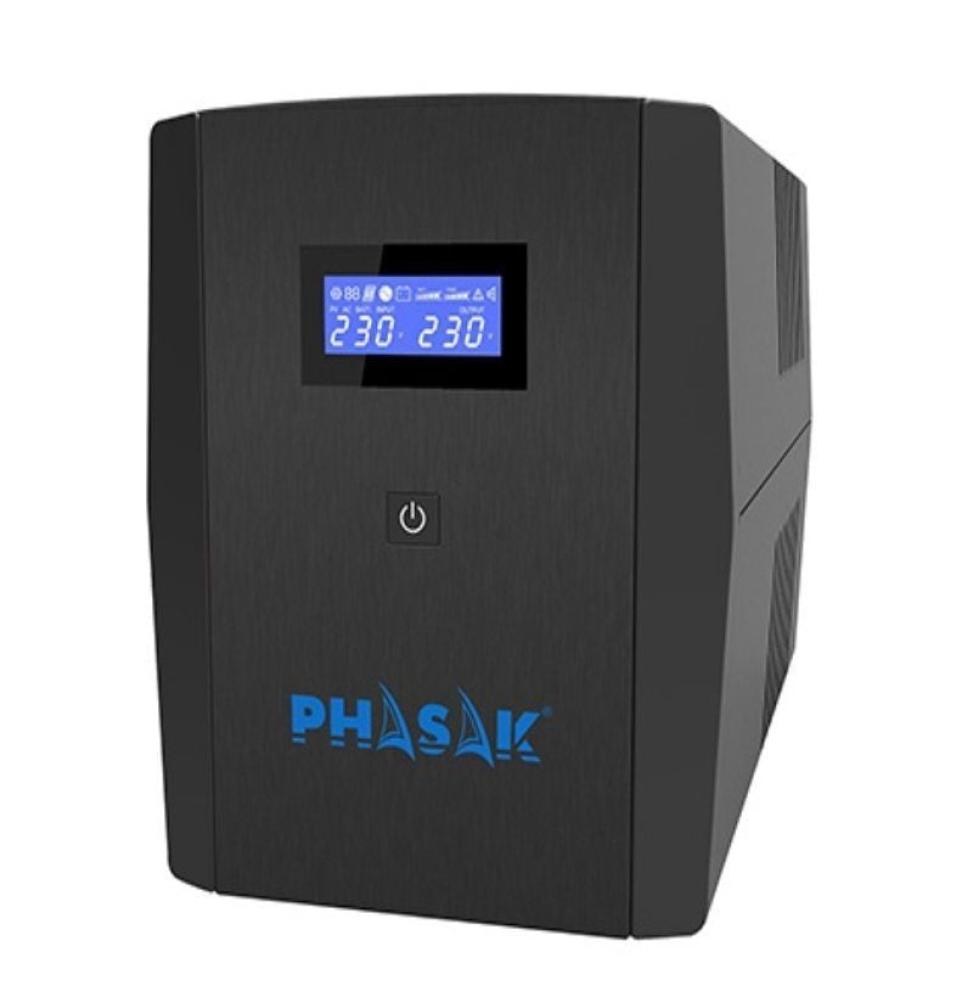 SAI Línea Interactiva Phasak SIRIUS 1260 VA Interactive/ 1260VA-720W/ 4 Salidas/ Formato Torre