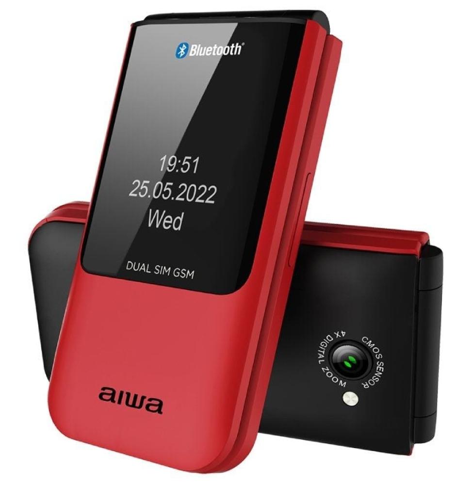 Teléfono Móvil Aiwa FP-24RD para Personas Mayores/ Rojo