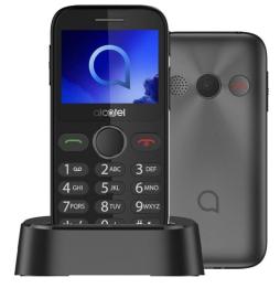 Teléfono Móvil Alcatel 2020X para Personas Mayores/ Gris Metal