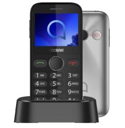 Teléfono Móvil Alcatel 2020X para Personas Mayores/ Plata Metal