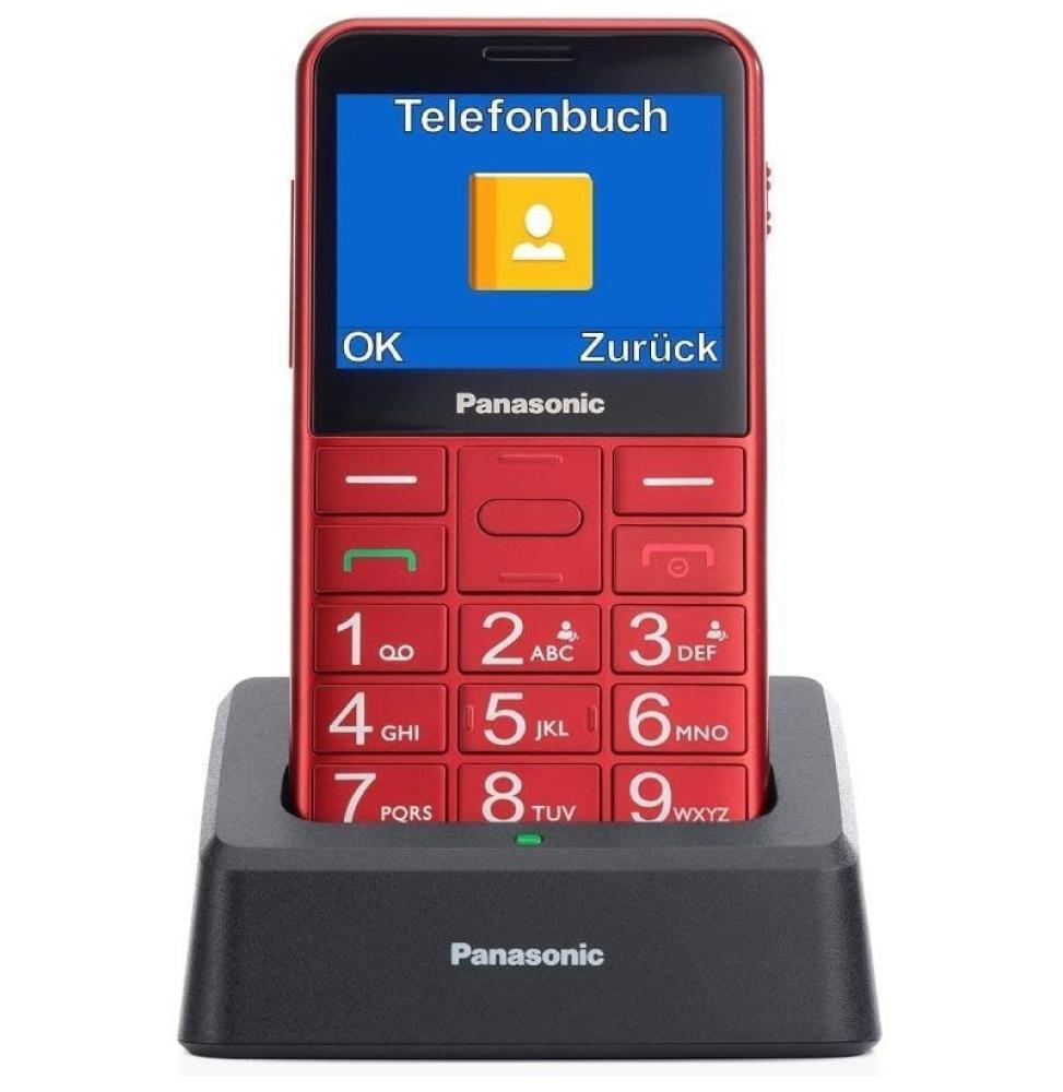 Teléfono Móvil Panasonic KX-TU155EXRN para Personas Mayores/ Rojo