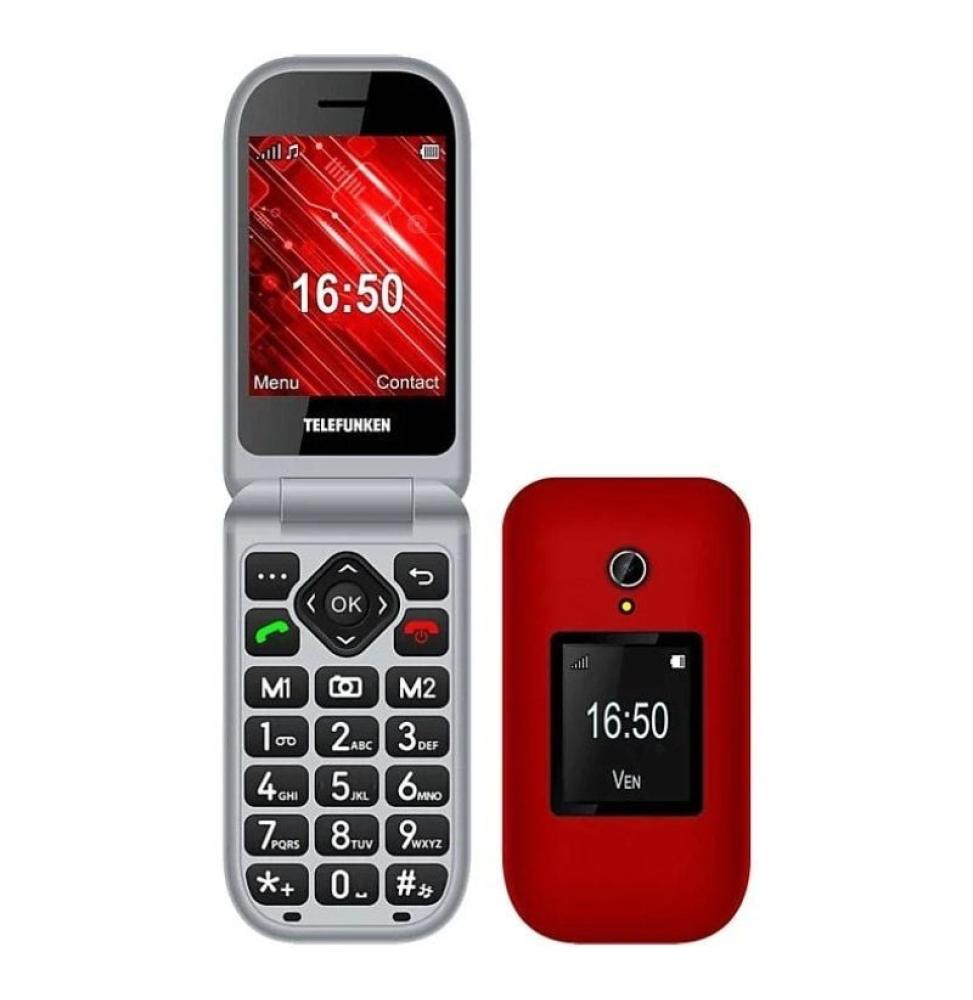 Teléfono Móvil Telefunken S460 para Personas Mayores/ Rojo