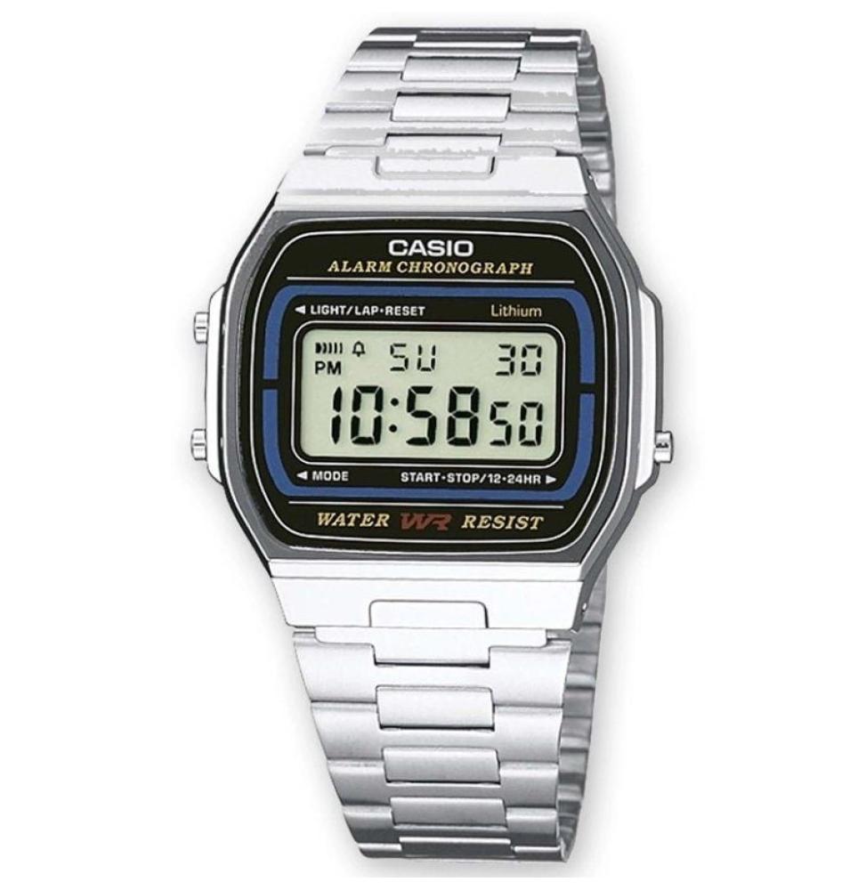 Reloj Digital Casio Vintage Iconic A164WA-1VES/ 37mm/ Negro y Plata