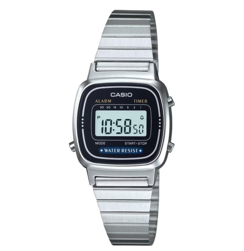 Reloj Digital Casio Vintage Mini LA670WEA-1EF/ 30mm/ Plata y Negro