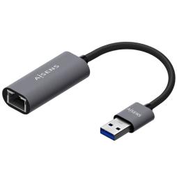 Adaptador USB 3.0 Aisens A106-0708/ USB Macho - RJ45 Hembra/ 15cm/ Gris