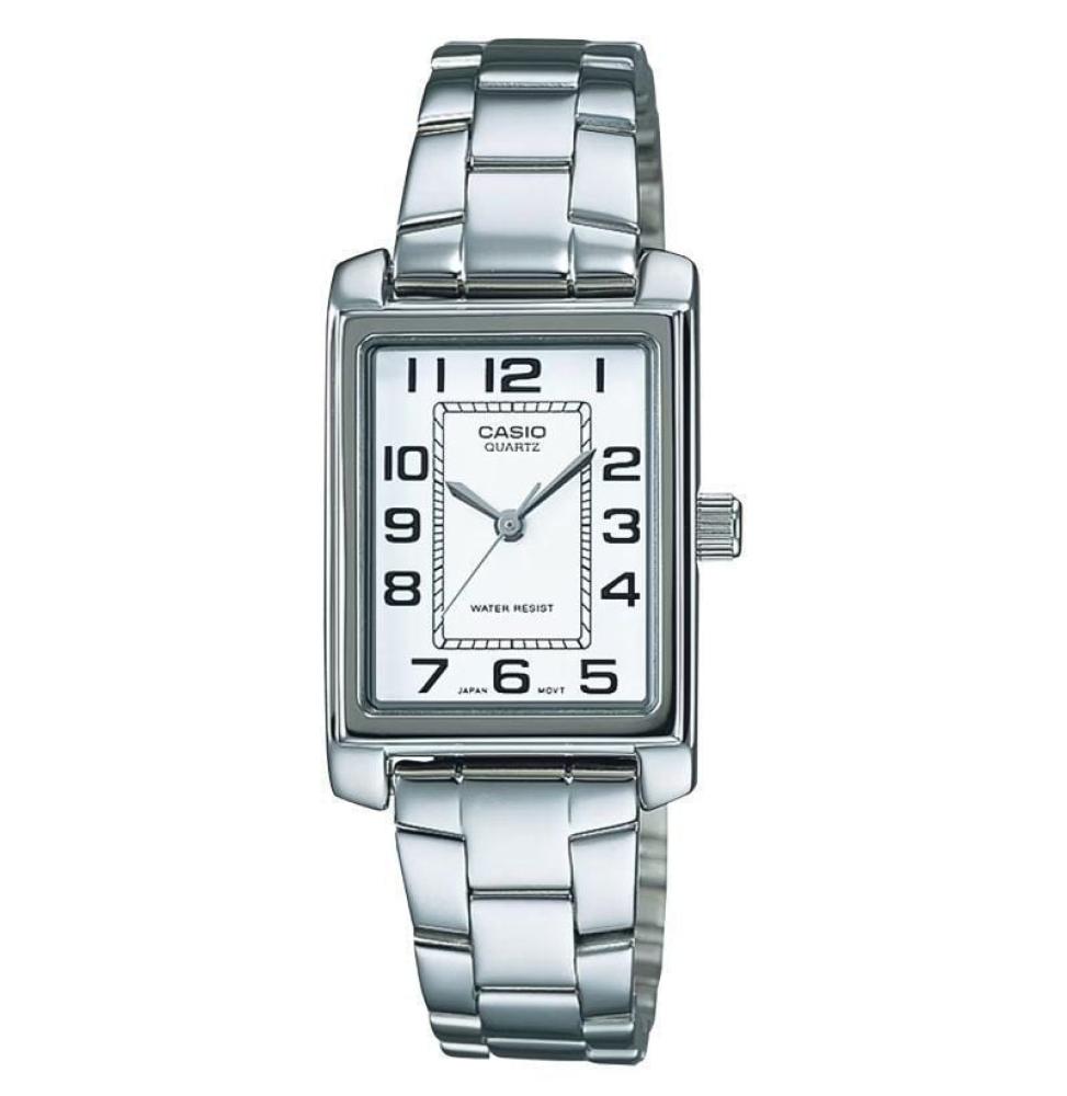 Reloj Analógico Casio Collection Women LTP-1234PD-7BEG/ 32mm/ Plata y Blanco