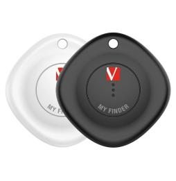 Localizador Verbatim My Finder Bluetooth Tracker MYF-02 compatible con Apple/ Incluye Llavero y Pila/ Negro y Blanco/ Pack de 2