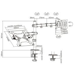 Soporte de Mesa Orientable/ Inclinable DTL32TSR-193 para TV y Portátil de 17-32'