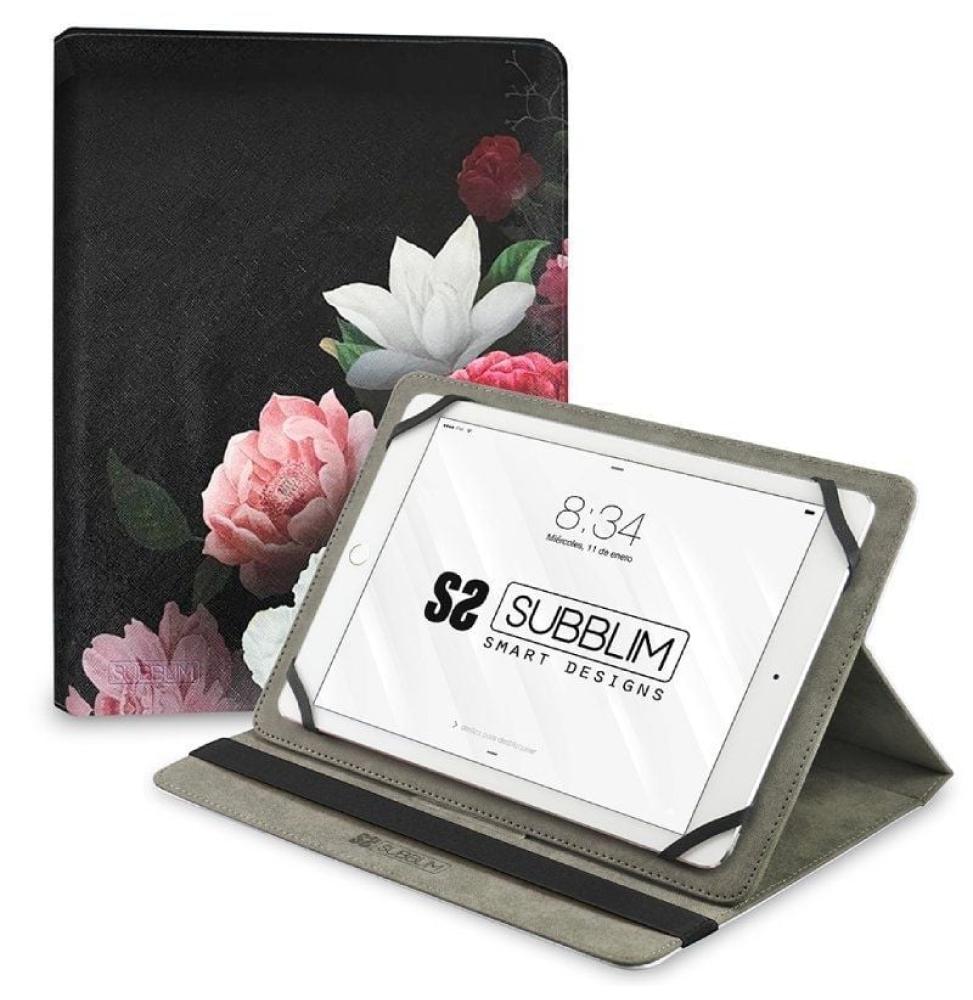 Funda Subblim Trendy Case Rosas para Tablet de 11'/ Negra