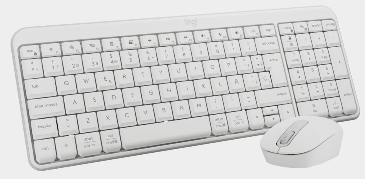 Teclado + mouse Logitech mk250 inalámbrico blanco