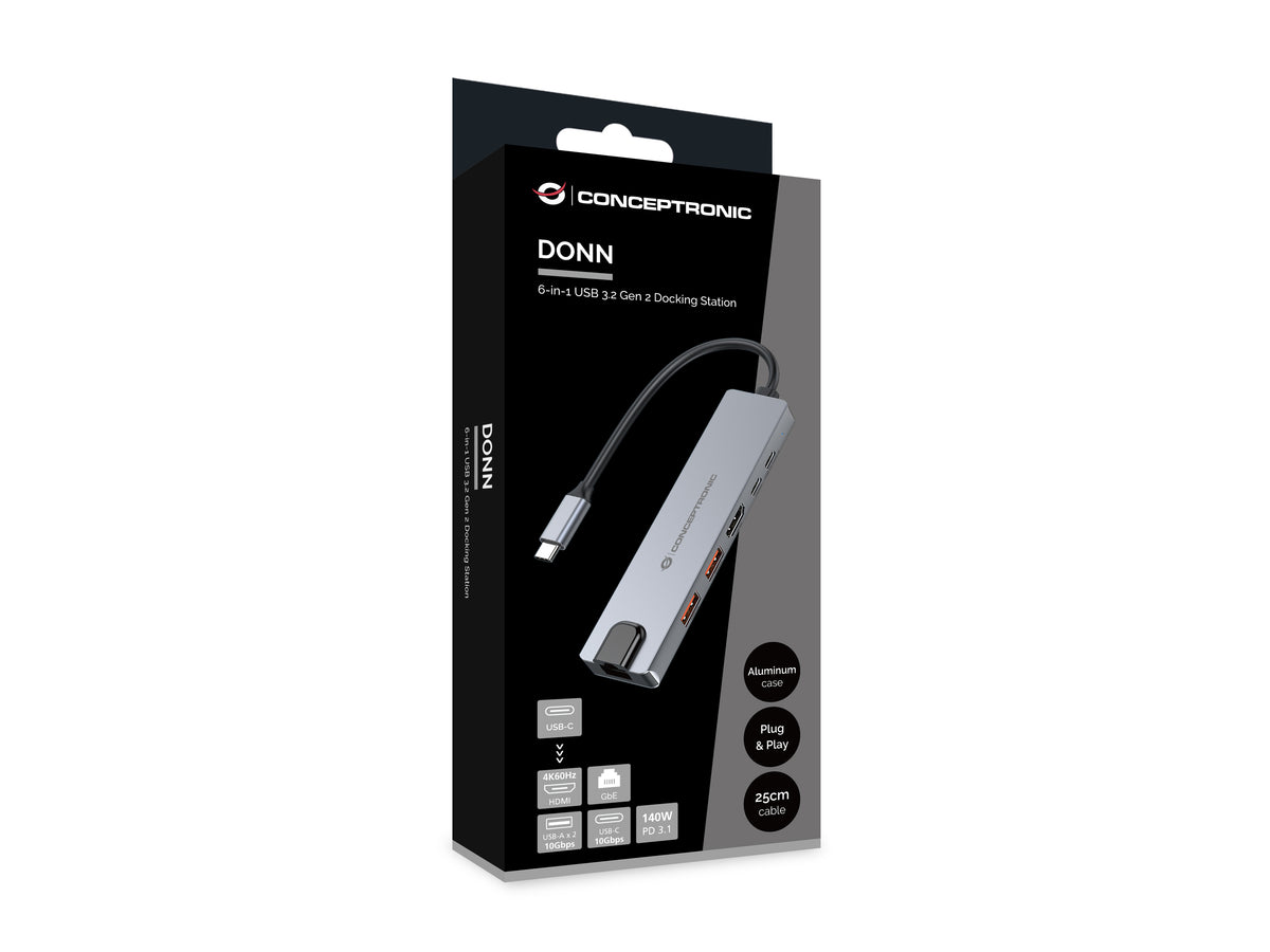Docking station Conceptronic donn29g USB tipo c 6 en 1