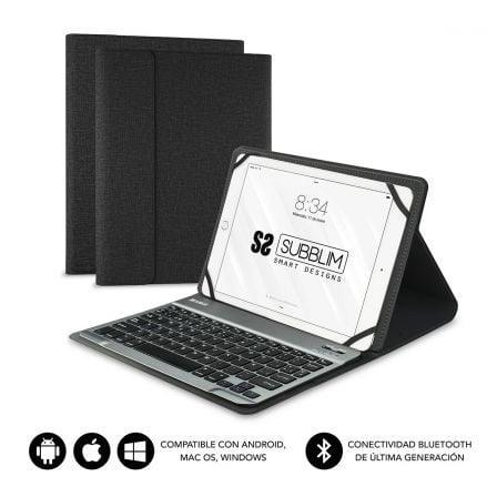 Funda con Teclado Subblim Keytab Pro Bluetooth para Tablets de 10.1"-10.8"/ Negra - PixelPlaza