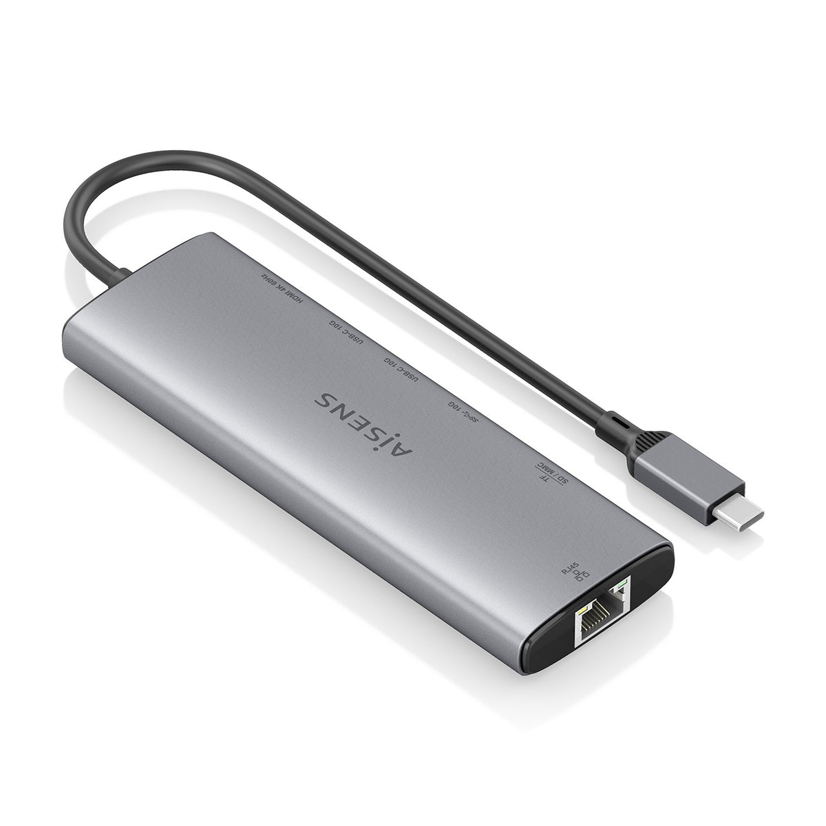 Docking USB Tipo-C Aisens ASUC-8P033-GR/ 1xHDMI 4K/ 1xUSB/ 2xUSB Tipo-C/ 1xRJ45/ 1xLector Tarjetas/ 1xUSB Tipo-C PD/ Gri