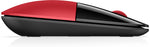 Ratón inalambrico Hp z3700 ambidiestro rf optico rojo y negro