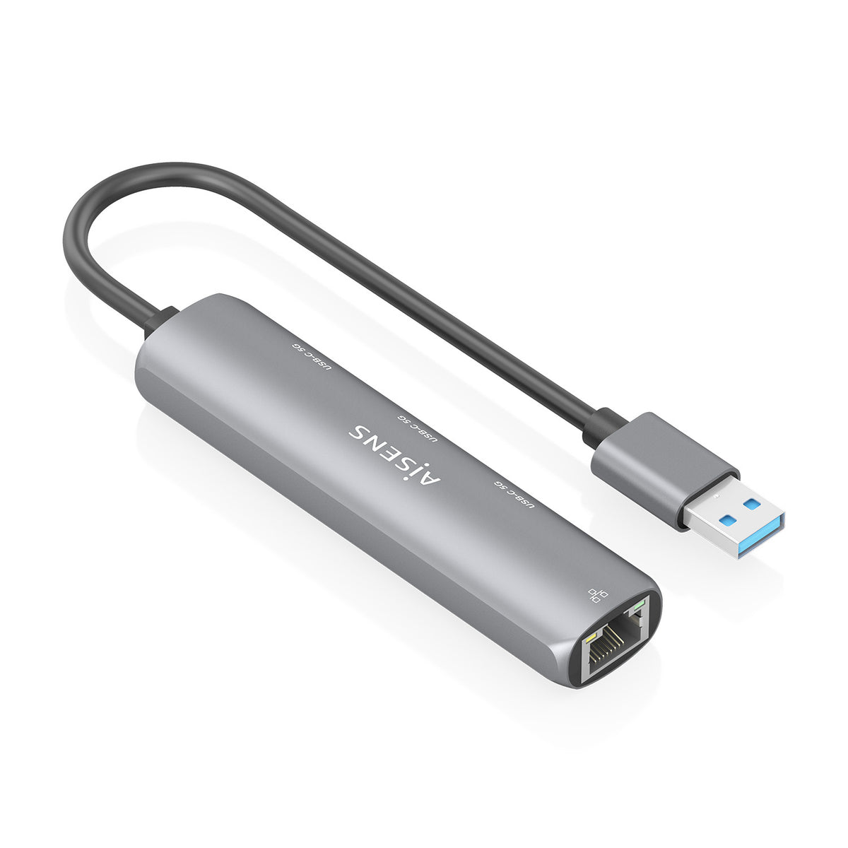 Hub USB Aisens ASUC-4P037-GR/ 3xUSB Tipo-C/ 1xRJ45/ Gris