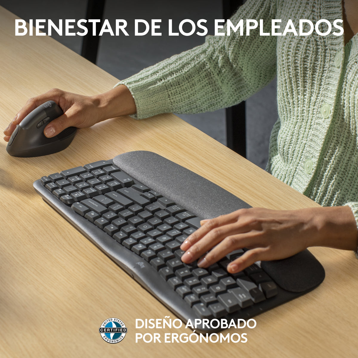 Teclado Logitech ergo series wave keys for business negro