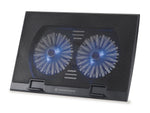 Base refrigeración Conceptronic para portátiles 2 ventiladores 125mm hasta 17 pulgadas