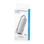 Docking USB Tipo-C Aisens ASUC-7P031-GR/ 1xHDMI 4K/ 1xUSB/ 2xUSB Tipo-C/ 1xLector Tarjetas/ 1xUSB Tipo-C PD/ Gris