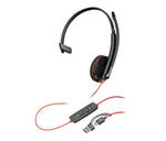 Auriculares Poly monoaurales blackwire 3210 USB - c + adaptador USB - c - a