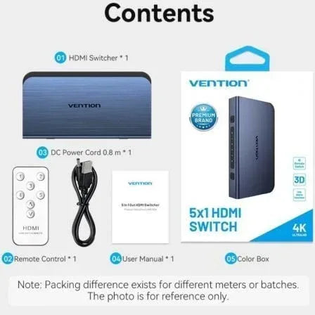 Switch Conmutador 4K HDMI 2.0 Vention AKCL0 HDMI Hembra/ 4x HDMI Hembra - PixelPlaza