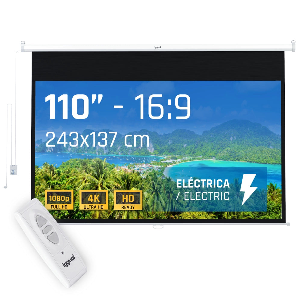Iggual Pantalla eléctrica 16:9 110 243x137 cm