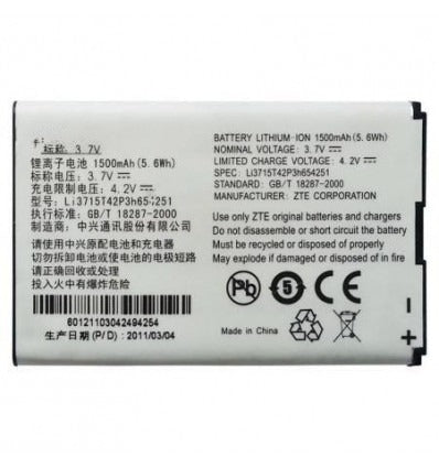 Bateria Original ZTE MF65 MF60 MF61 MF62 AC30 AC33 Li3715T42P3H654251