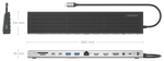 Docking USB Tipo-C Aisens ASUC-13P042-GR/ 2xUSB Tipo-C/ 1xUSB Tipo-C PD/ 2xUSB/ 2xHDMI/ 1xDisplayPort/ 1xLector de Tarje