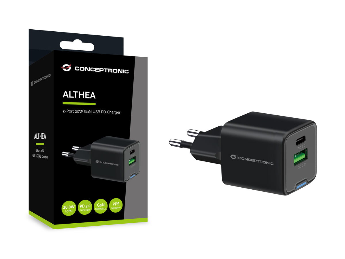 Cargador de pared Conceptronic althea15b 20w