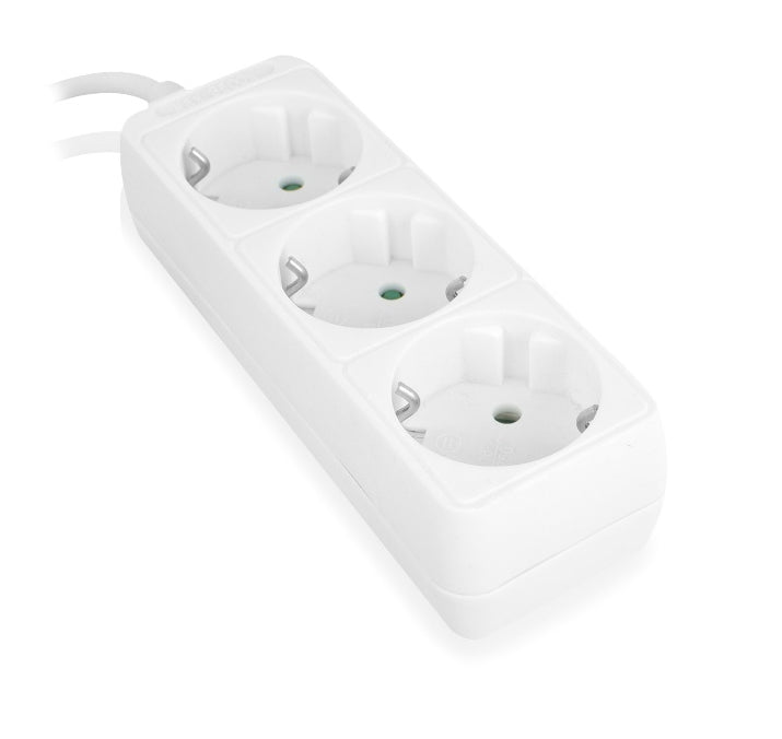 Regleta Ewent 3 tomas shucko y 1.5 metros de cable blanco