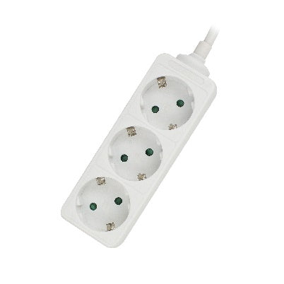 Regleta Ewent 3 tomas shucko y 1.5 metros de cable blanco
