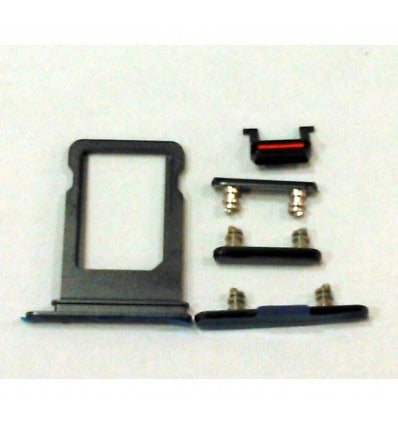 IPhone X A1865 A1901 A1902 soporte sim + botones negros premium